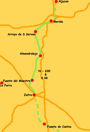 Map Zafra to Merida, day 4